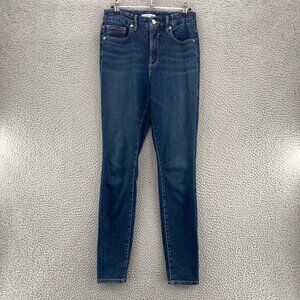 Good American Jeans Womens 6 28 Blue Good Legs Fit Crop Distressed Medium Wash